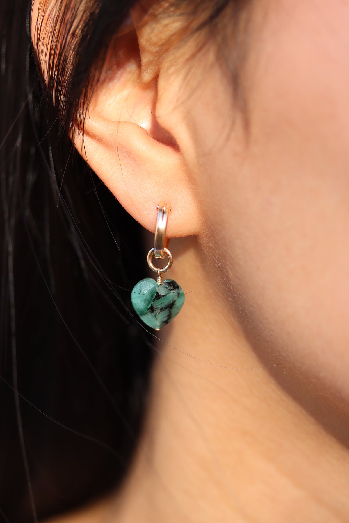 Emerald Adore Hoop Earrings