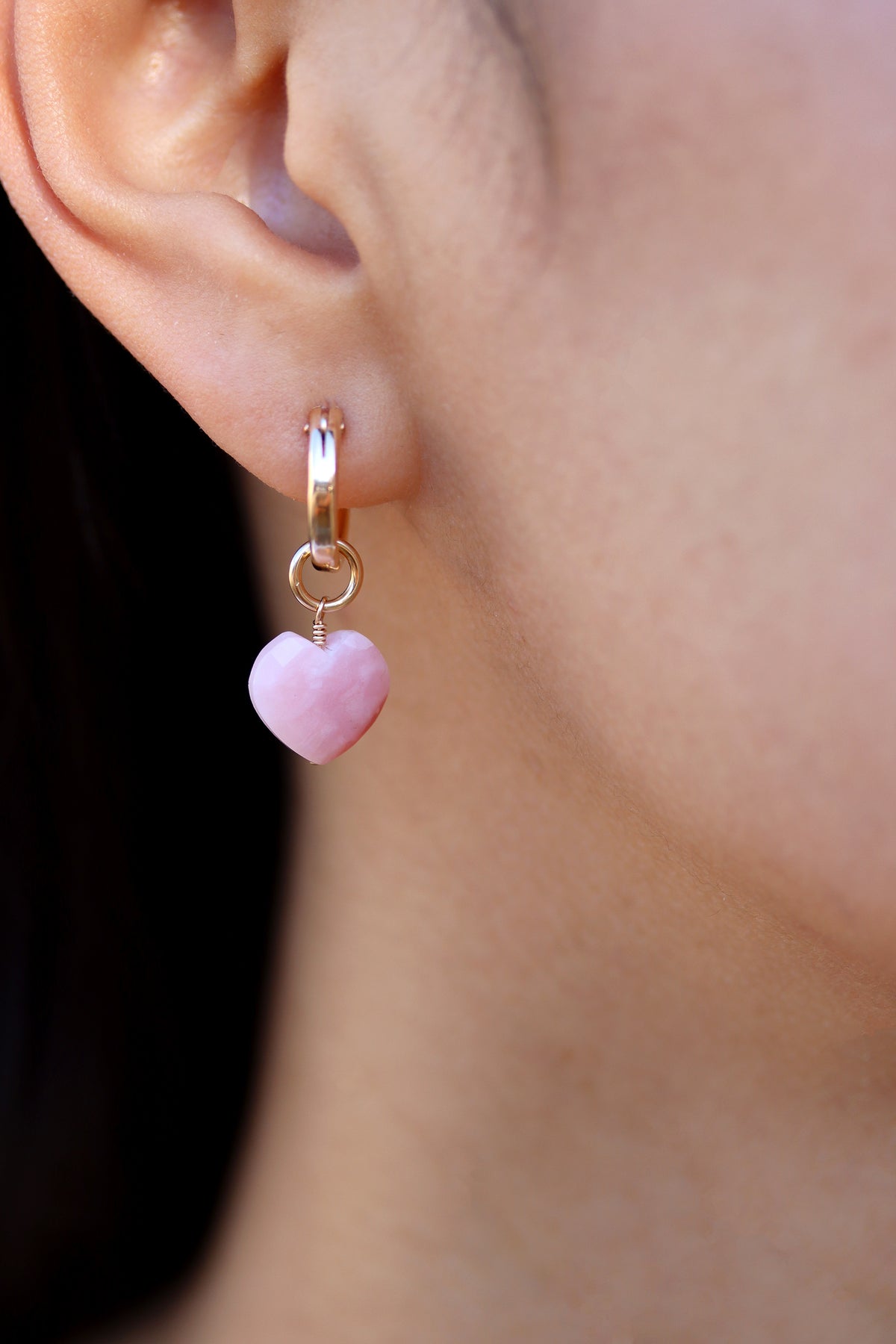 Pink Opal Adore Hoop Earrings