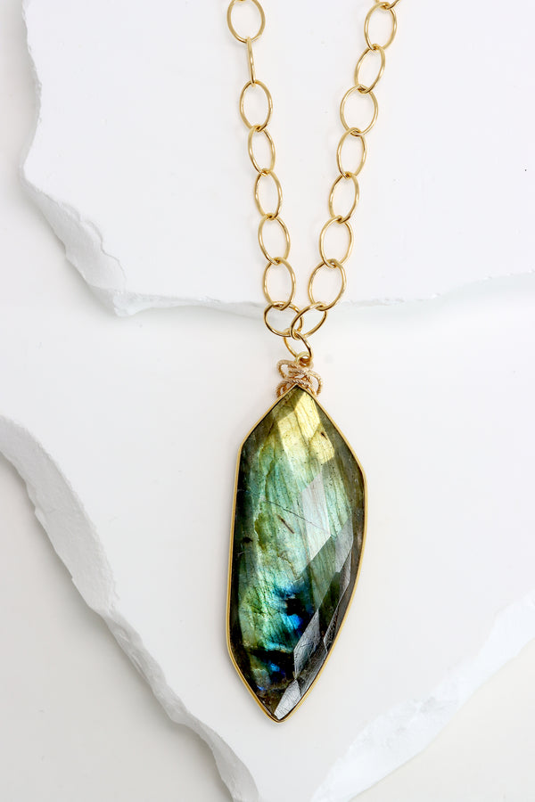 Rise-Up Pendant- Labradorite Pendant - Labradorite 2024 Necklace - Firey Labradorite Pendant