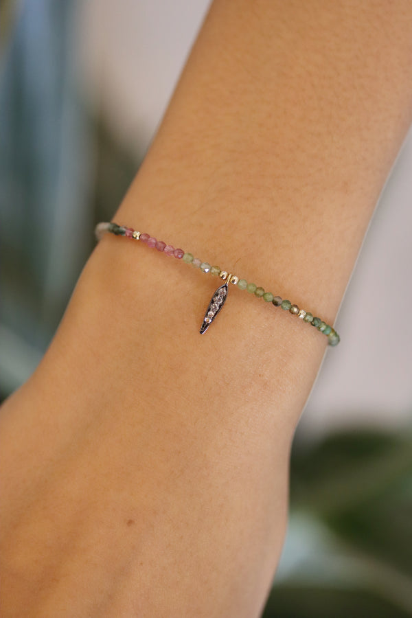 Rainbow Tourmaline Folia Bracelet - Mickey Lynn