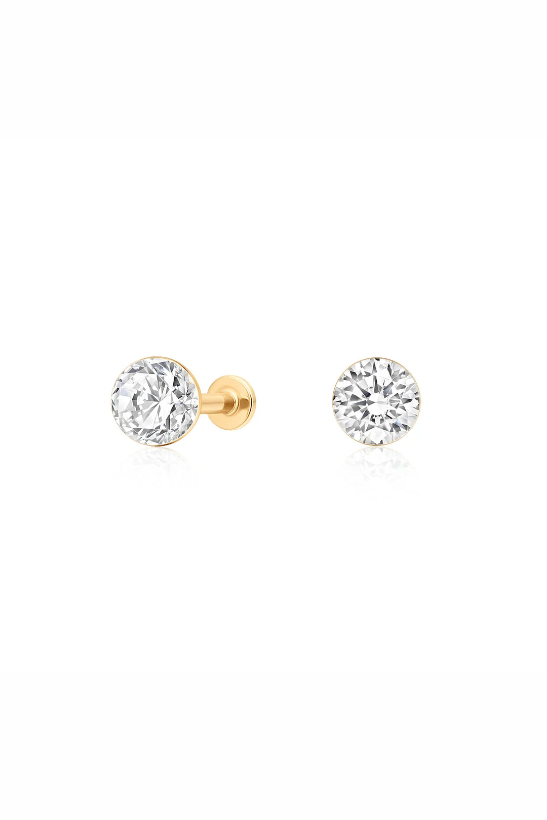 Allora Round Lab Diamond Threaded Stud