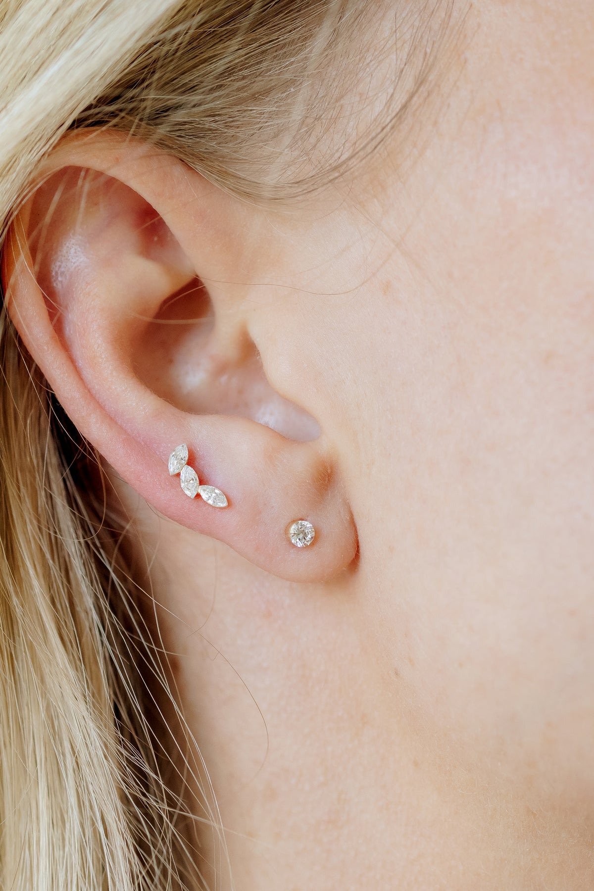 Allora Round Lab Diamond Threaded Stud