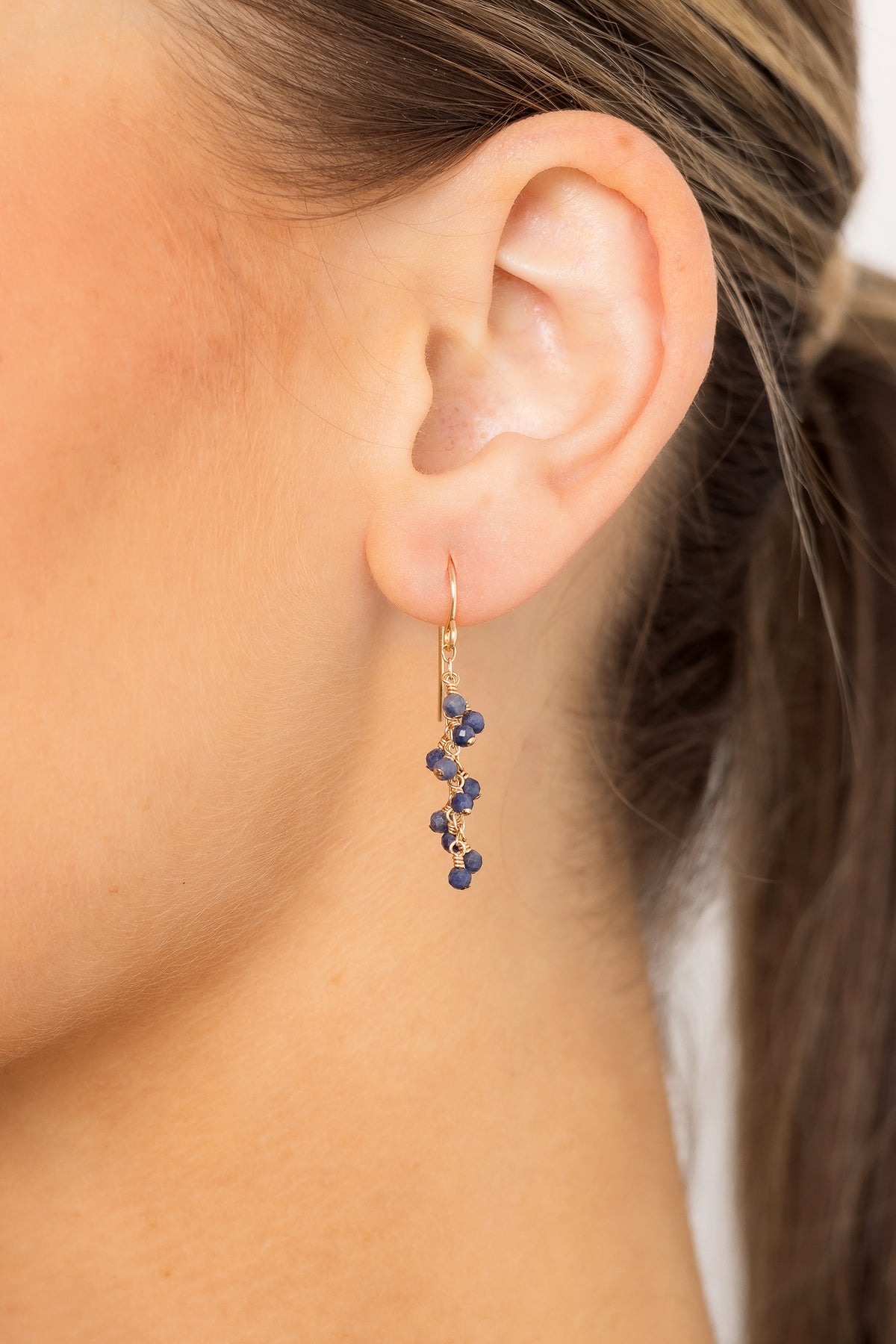 September birthstone sapphire earrings
