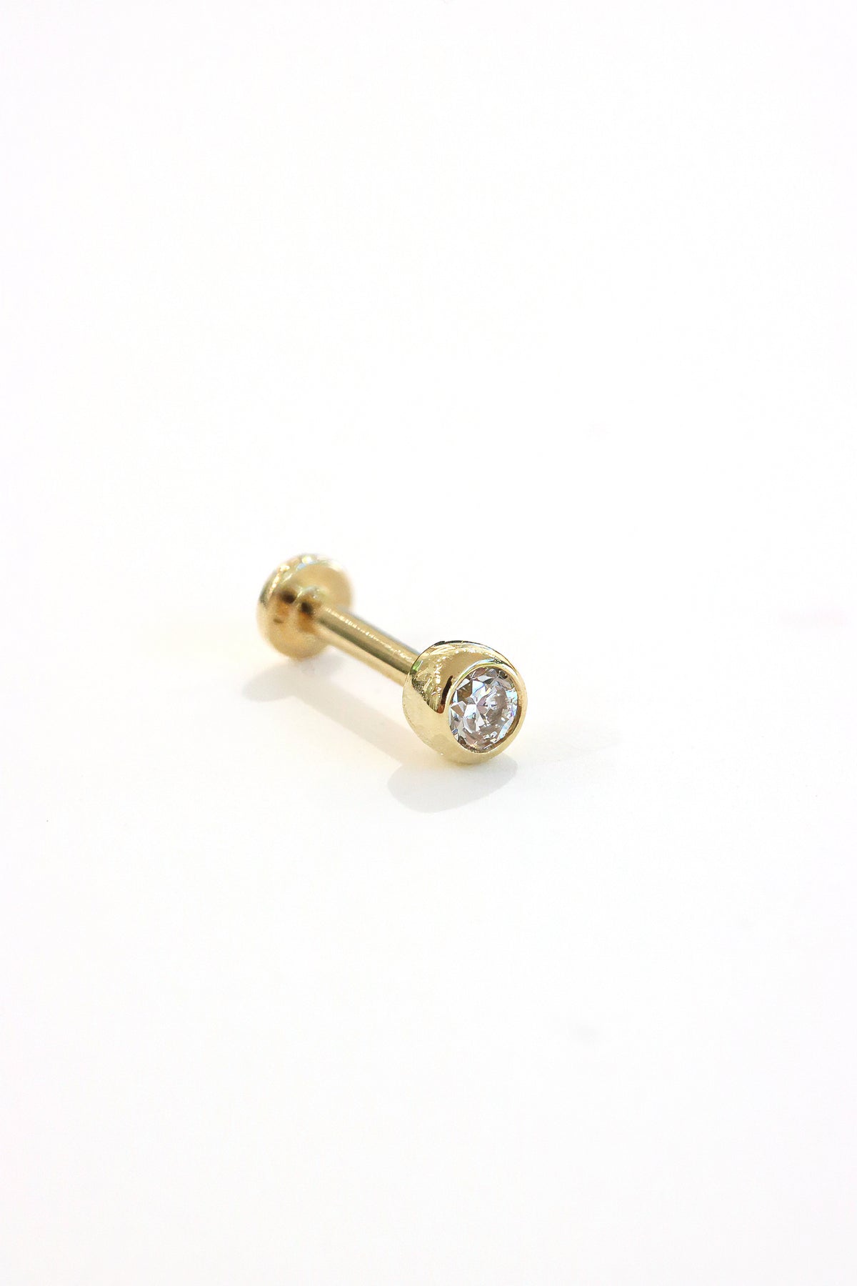 Bezel Set Lab Grown Diamond Threaded Stud