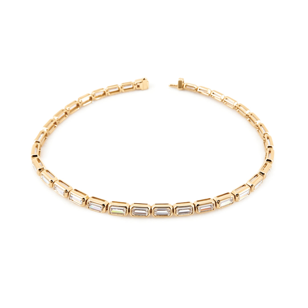 Emerald Cut Lab Diamond Tennis Bracelet