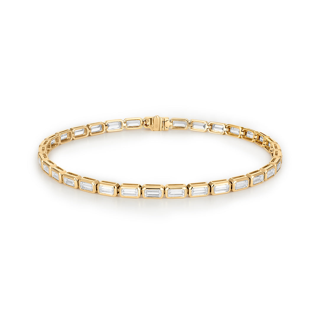 Emerald Cut Lab Diamond Tennis Bracelet