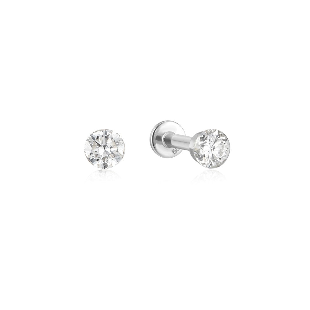 Allora Round Lab Diamond Threaded Stud