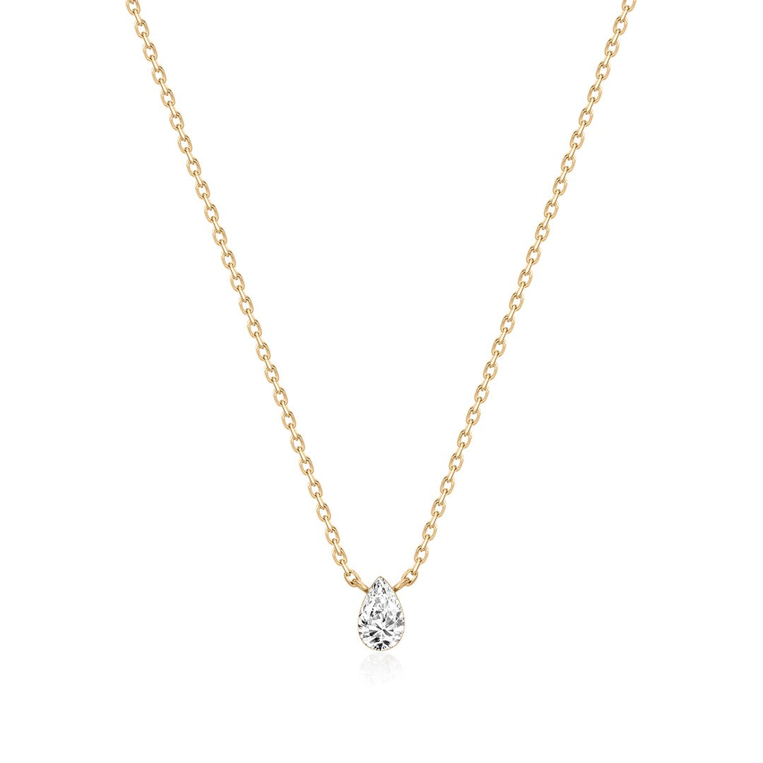 Invisible-Set Pear Lab-Grown Diamond Necklace