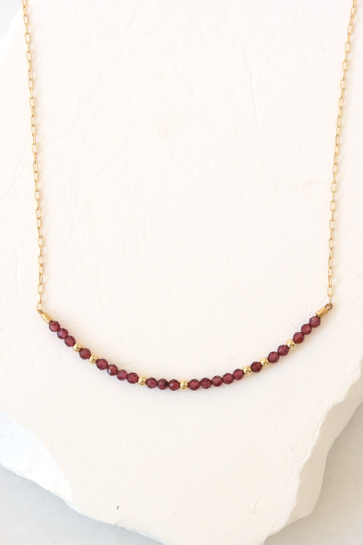 Garnet Bar Necklace