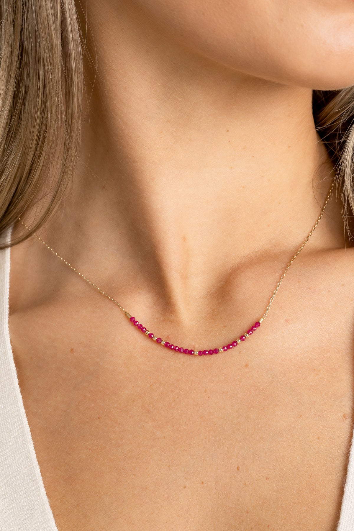 Ruby  Bar Necklace