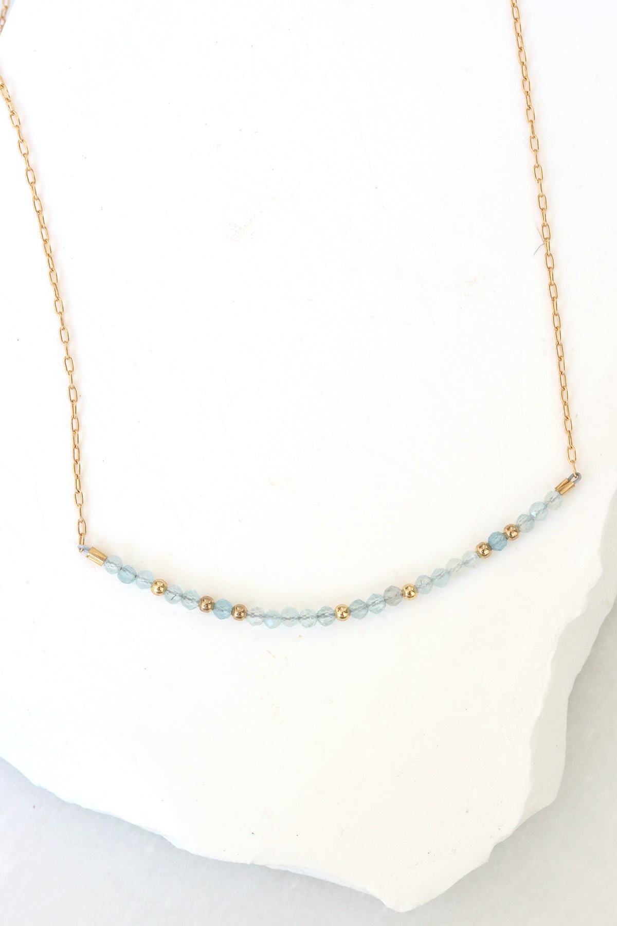 Aquamarine  Bar Necklace