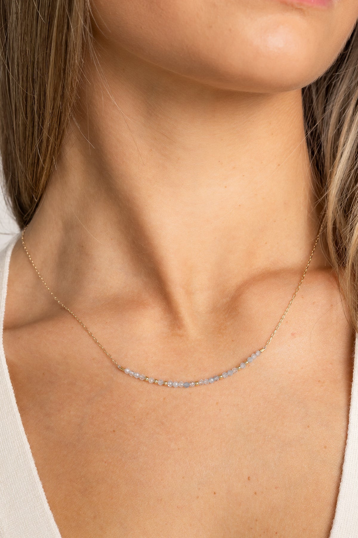 Aquamarine  Bar Necklace