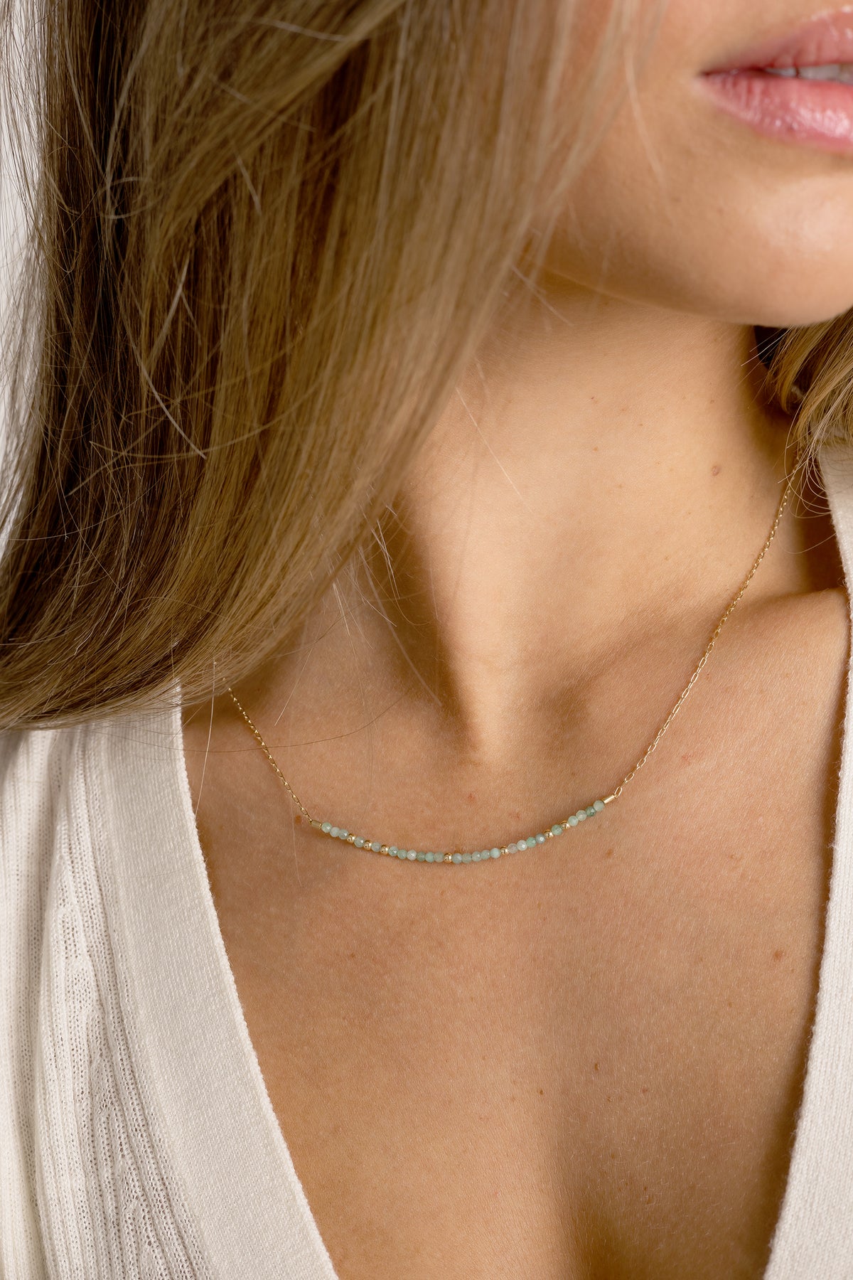 Emerald  Bar Necklace