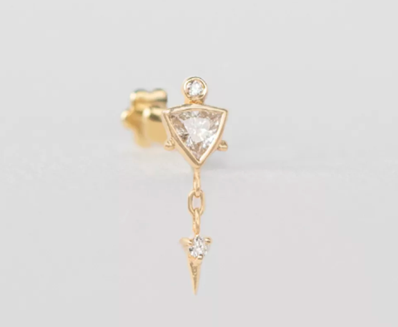 Diamond Triangle Stud Earring