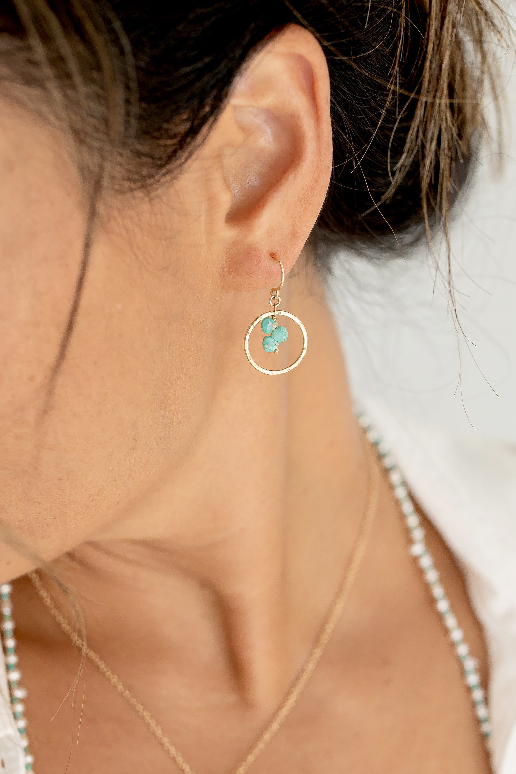 The Harita Silver Gemstone Earrings (Turquoise) — KO Jewellery