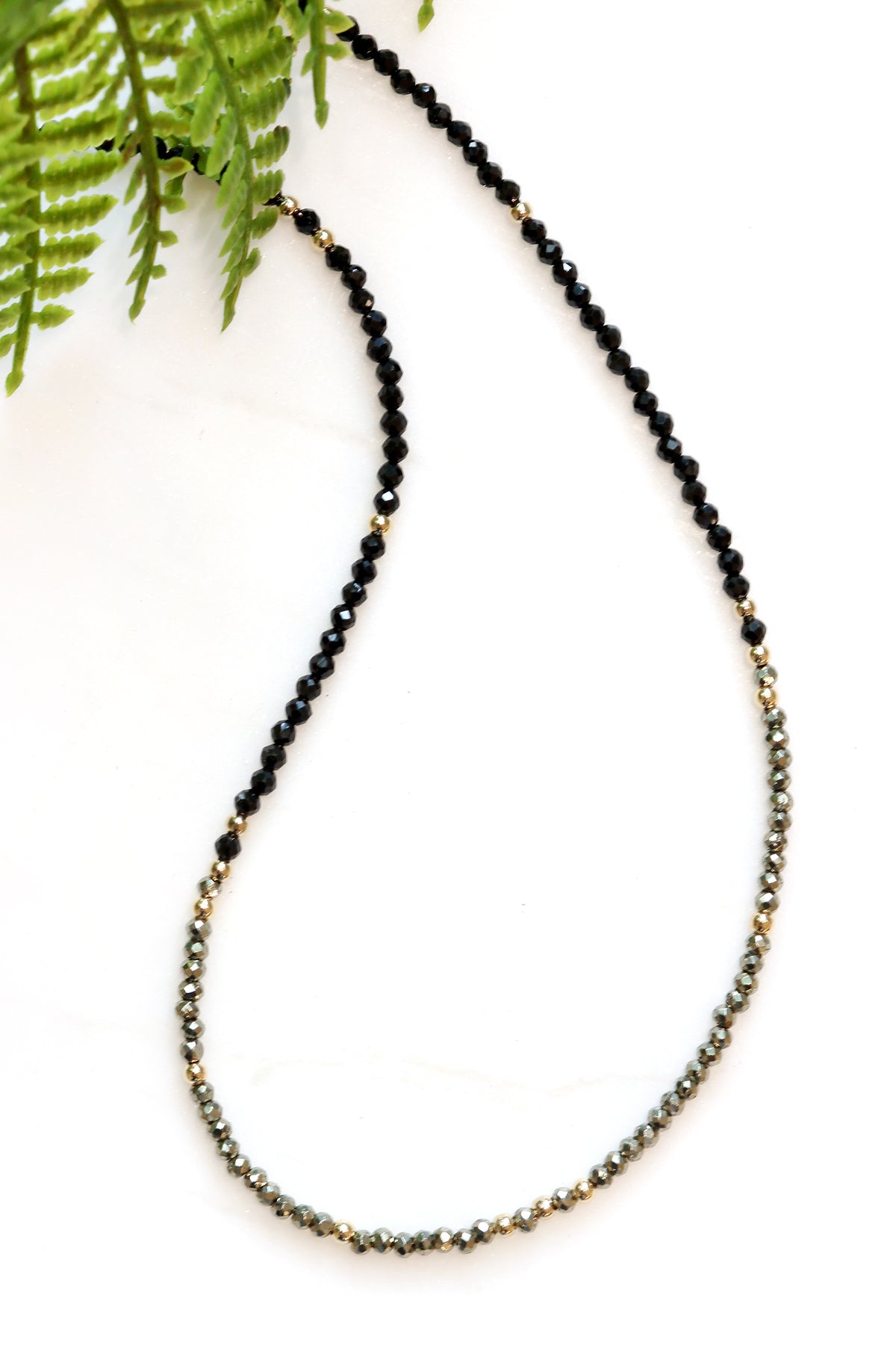Black Spinel and Pyrite Necklace