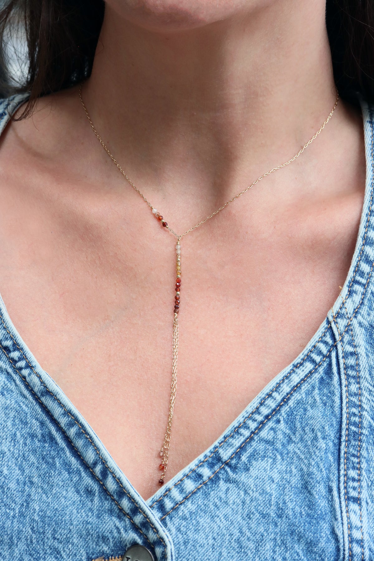 Chocolate Zircon Waterfall Necklace