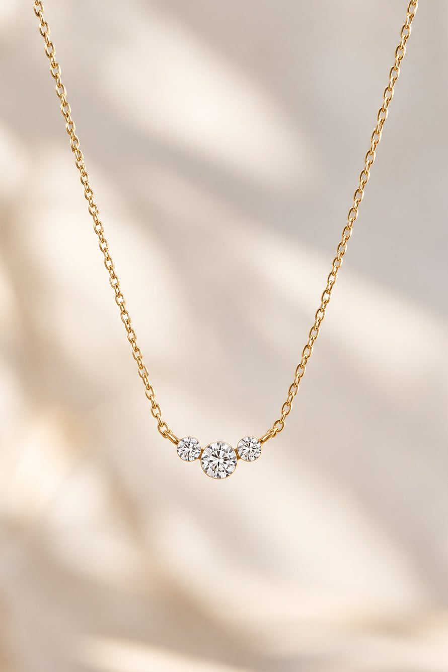 Trio Lab Diamond Pendant Necklace