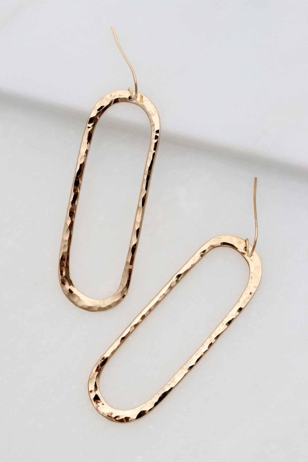 Hammered Ellipse Earrings