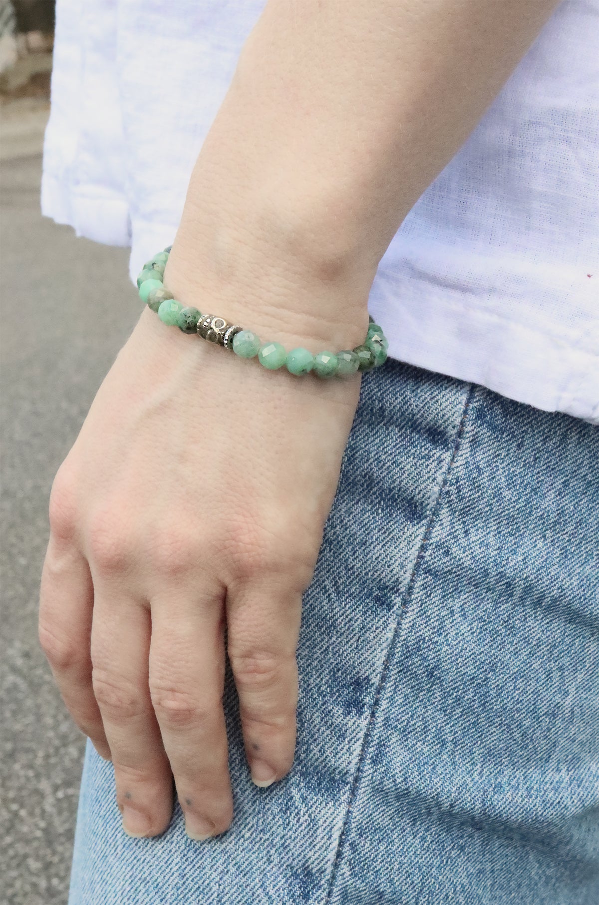 Emerald Calavera Bracelet