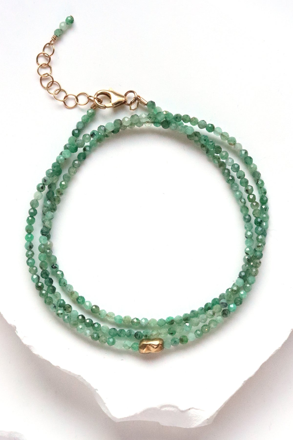 Emerald Stratus Wrap Bracelet