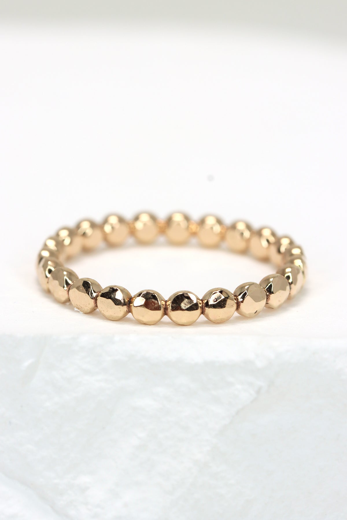 Gold filled hammered beaded Nimbus ring