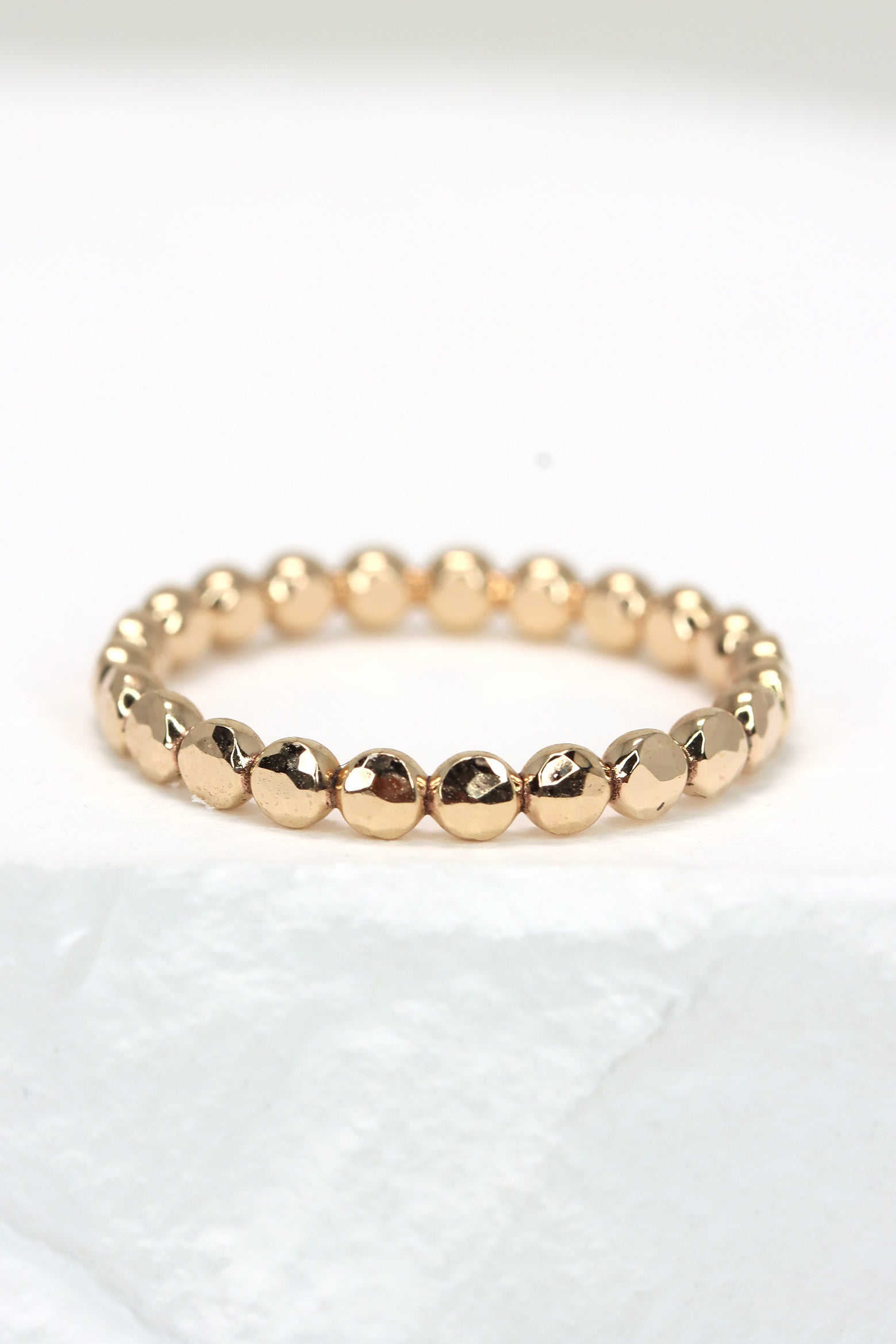 Gold filled hammered beaded Nimbus ring