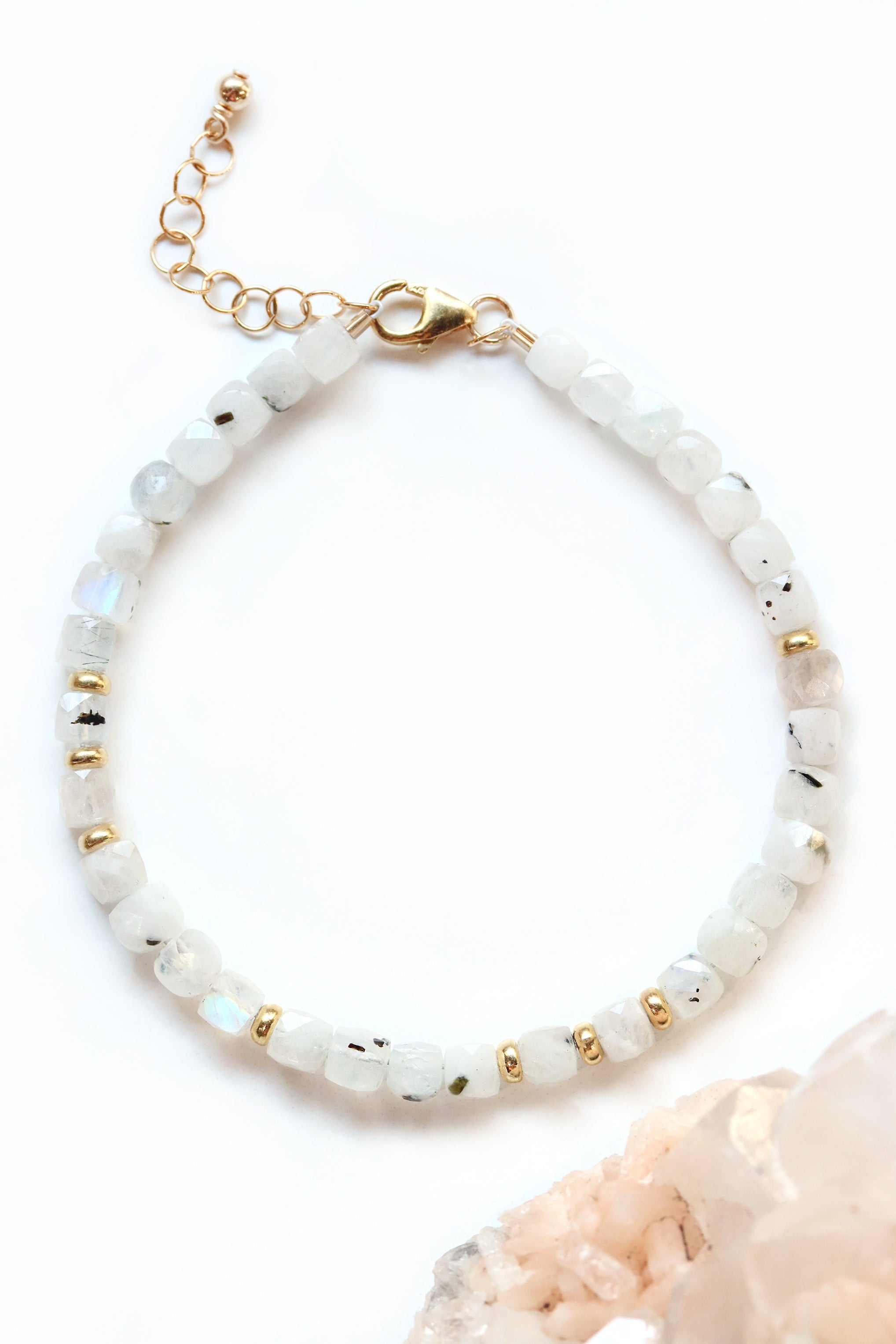 WHITE MOONSTONE Bracelet Stretchy Handmade +Gift Bag & Card Crystal  Gemstone 8mm | eBay