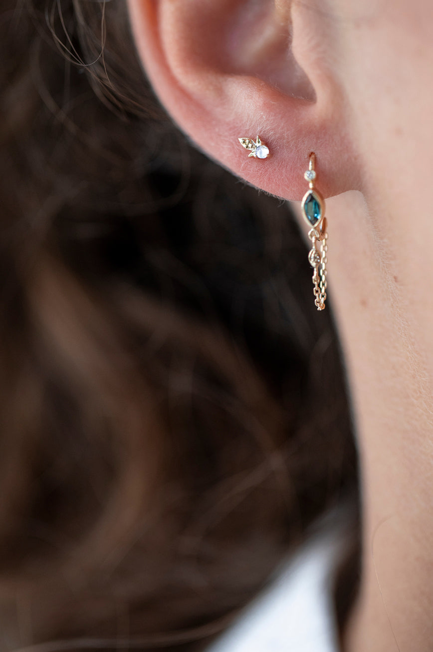 Celine Daoust Rainbow Moonstone Single earring