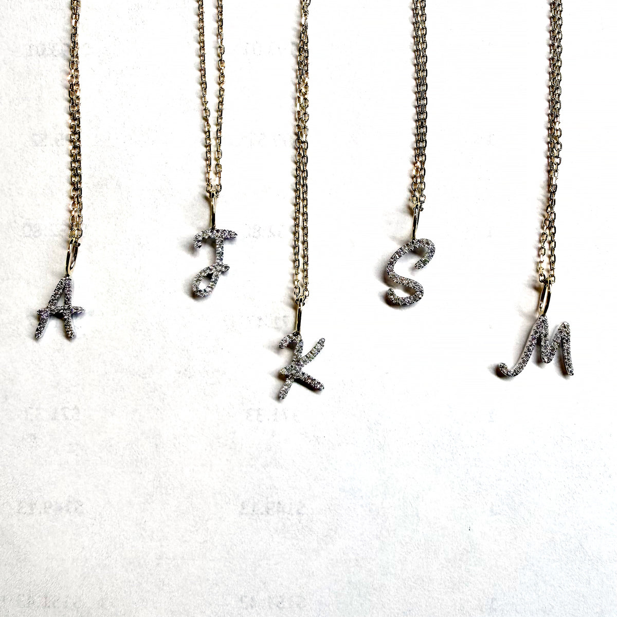 Pavé Diamond Initial Necklace
