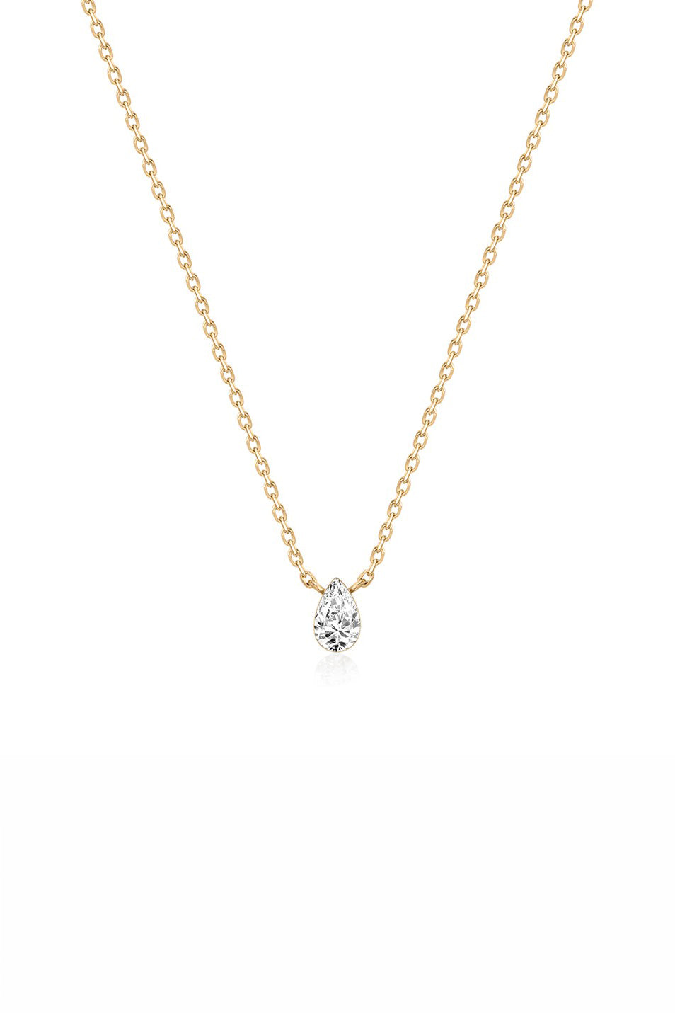 Invisible-Set Pear Lab-Grown Diamond Necklace