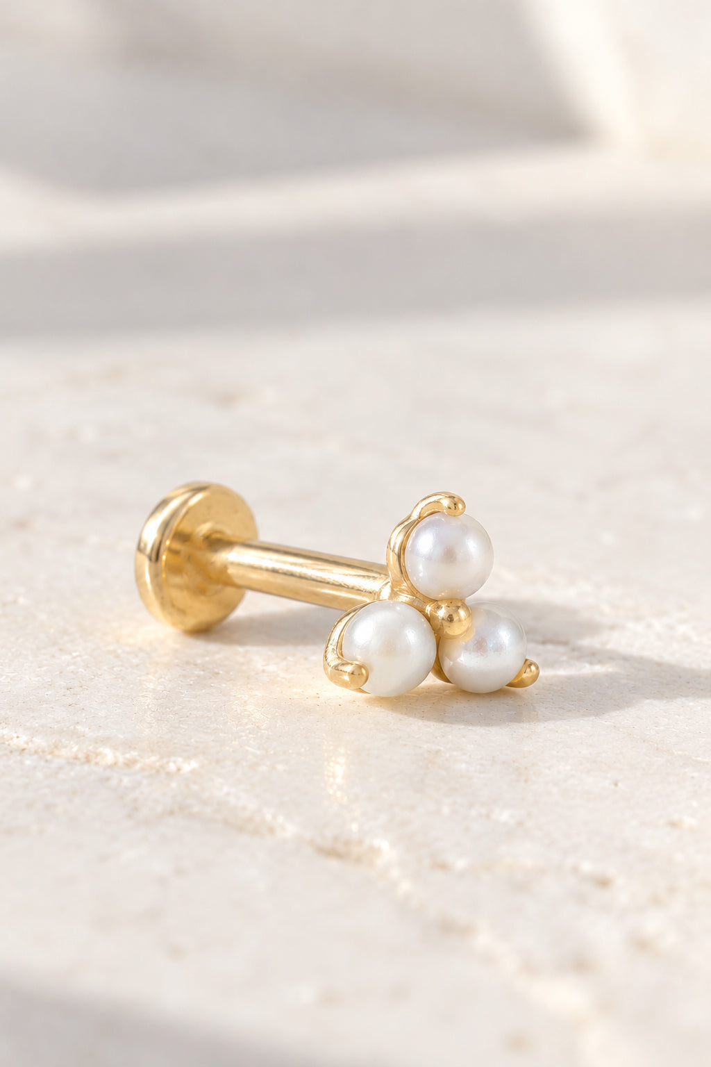Freshwater Pearl Trio Threaded Stud