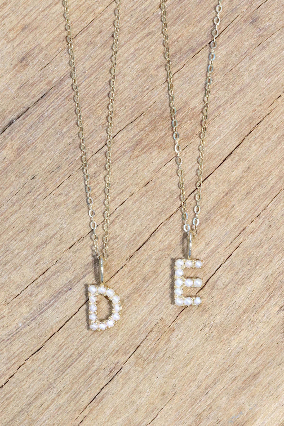 Pavé Pearl Initial Necklace