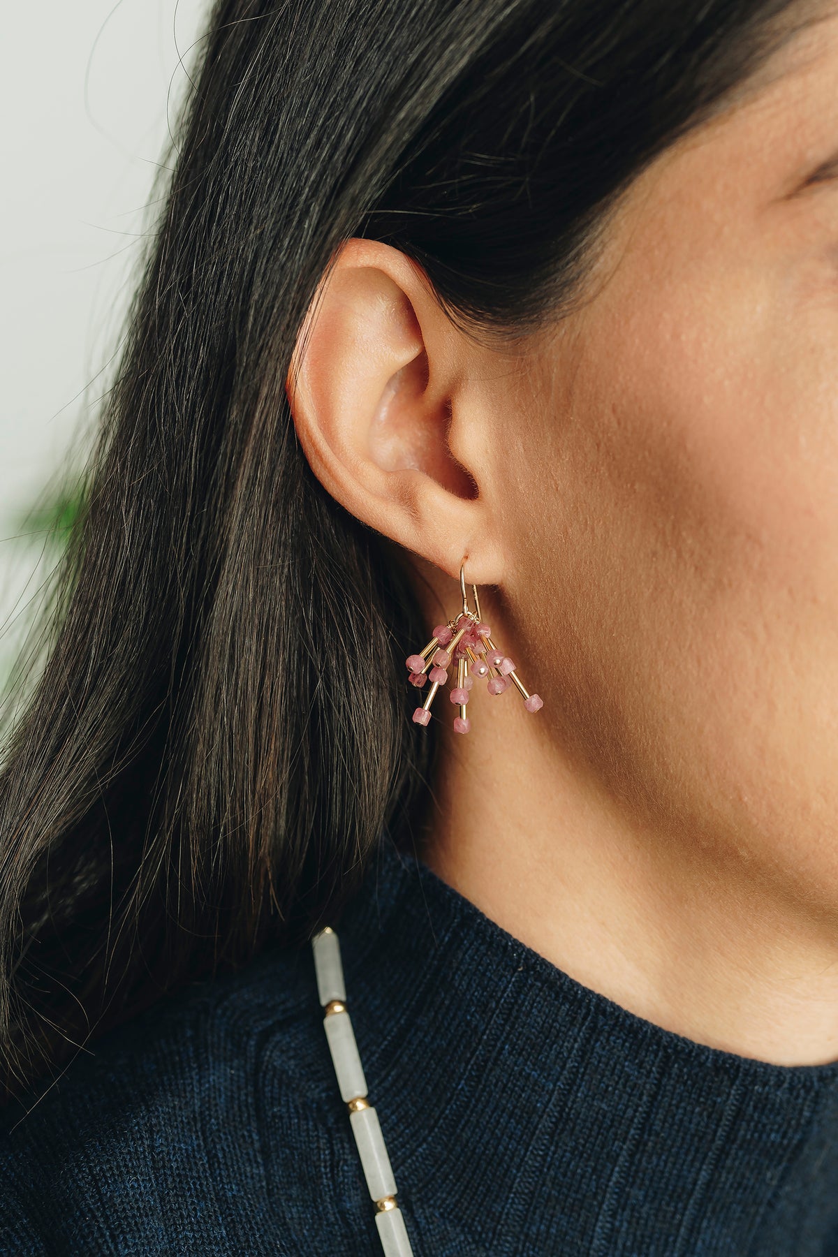 Pink Tourmaline Starburst Earrings