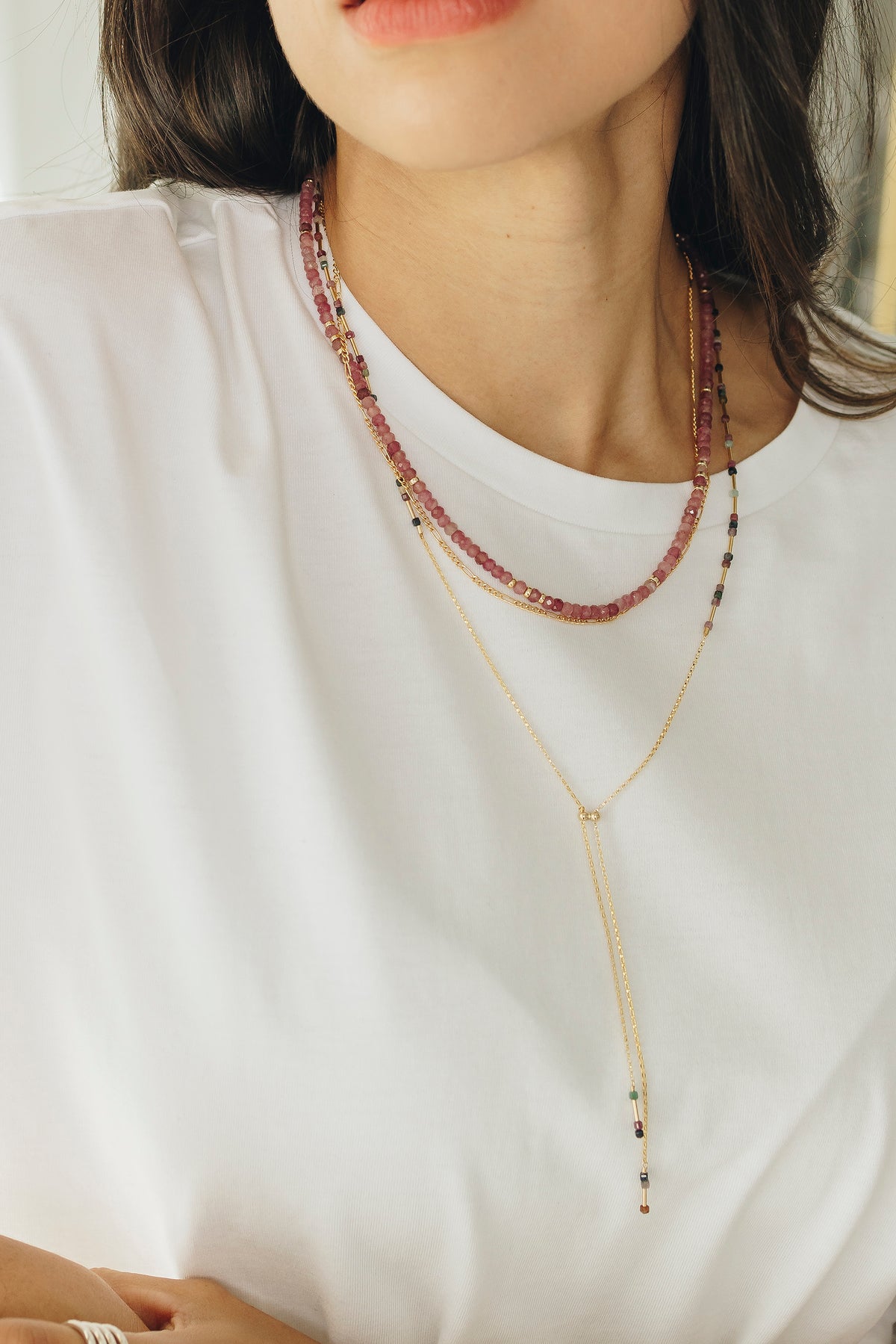 Pink Tourmaline Charis Necklace