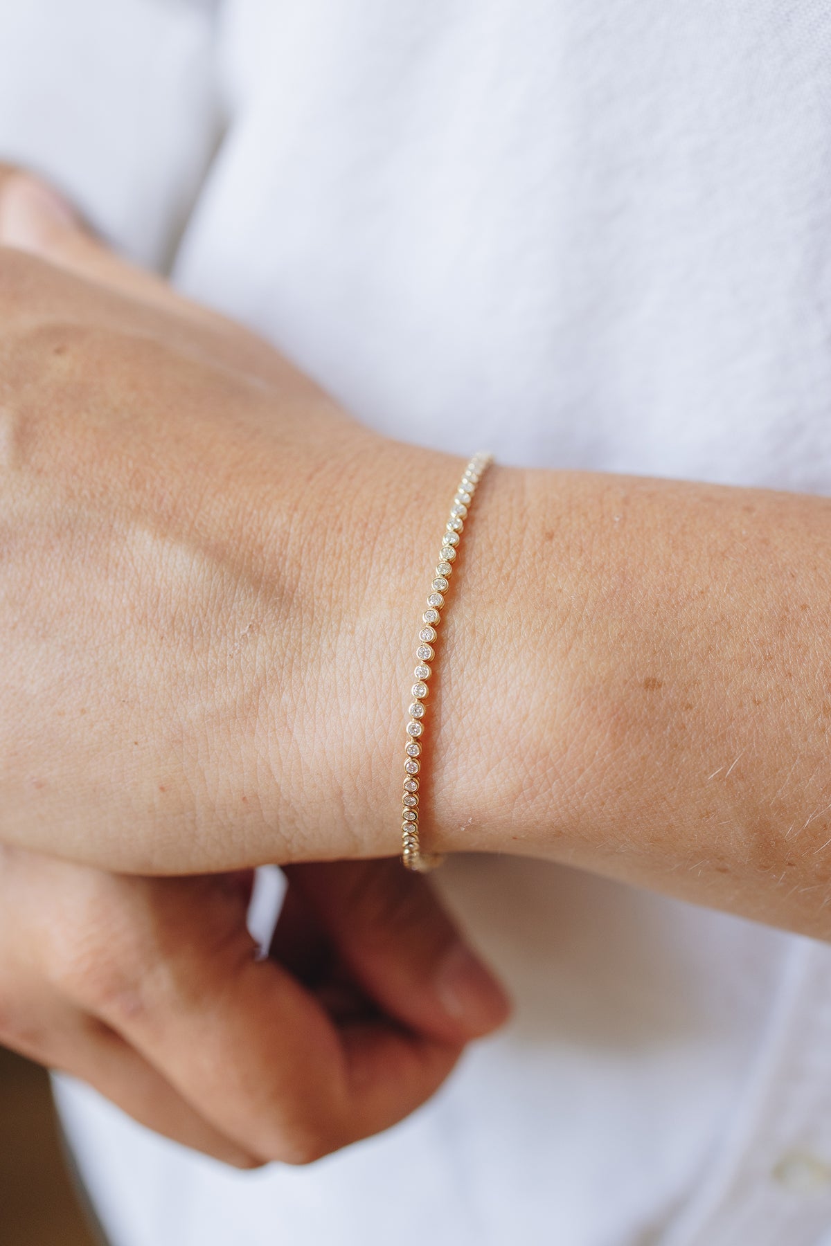 Round Lab Diamond Tennis Bracelet