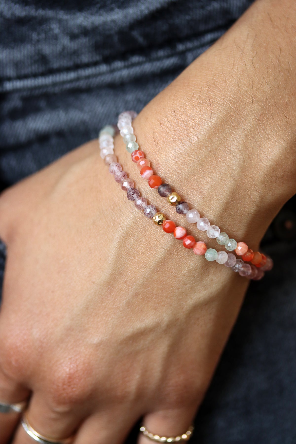 Strawberry Quartz Petal Bracelet