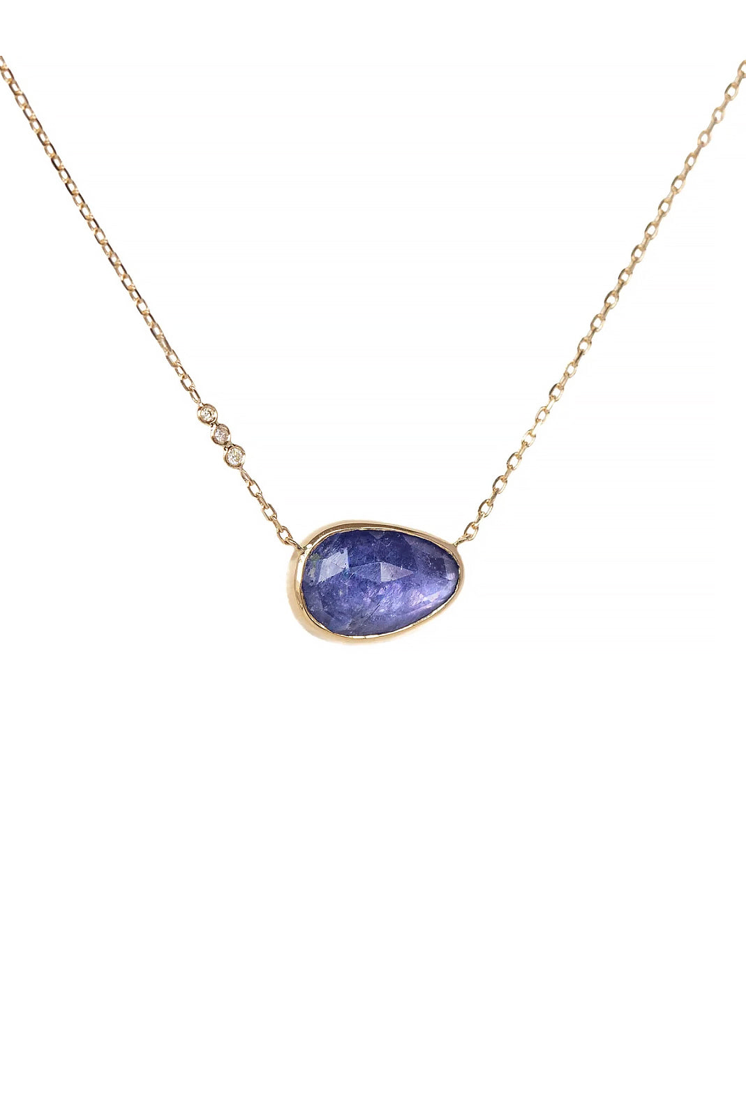 Tanzanite & Triple Diamond Necklace