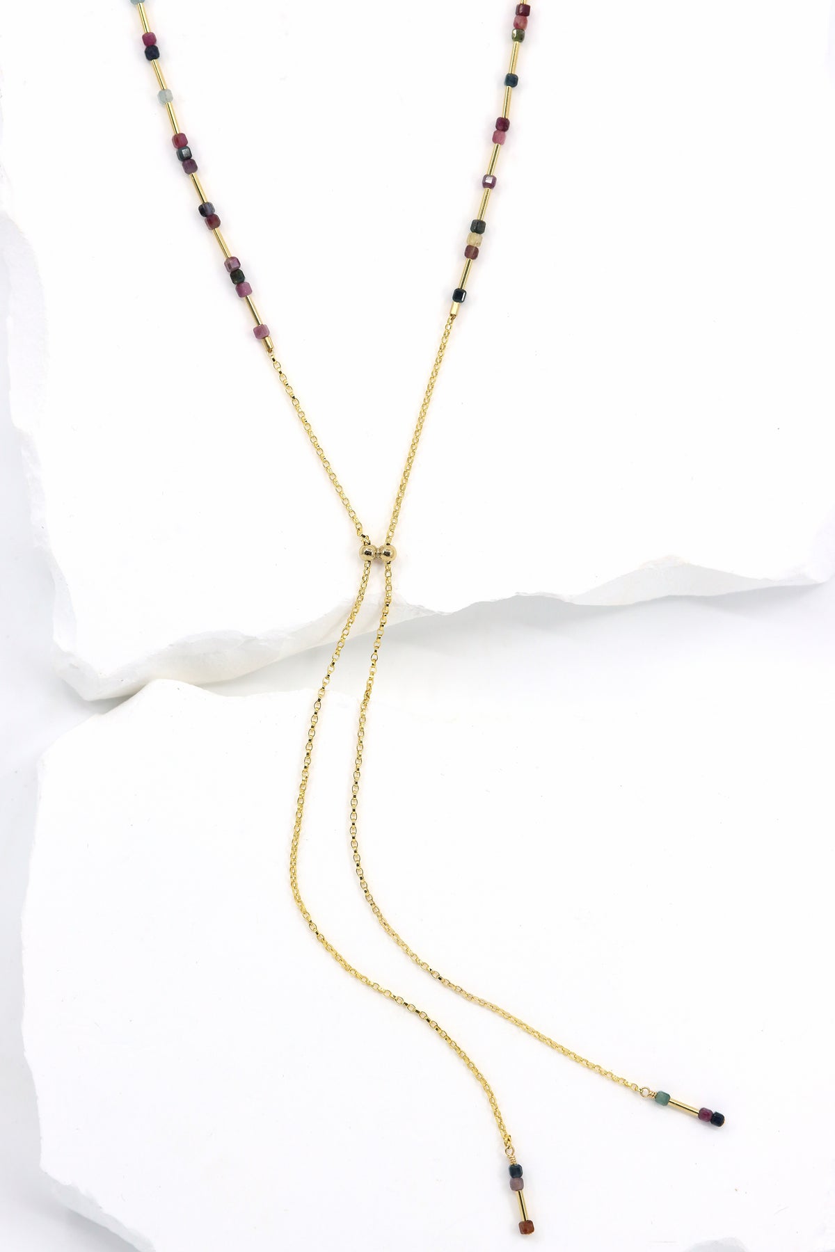 Tourmaline Lariat Necklace