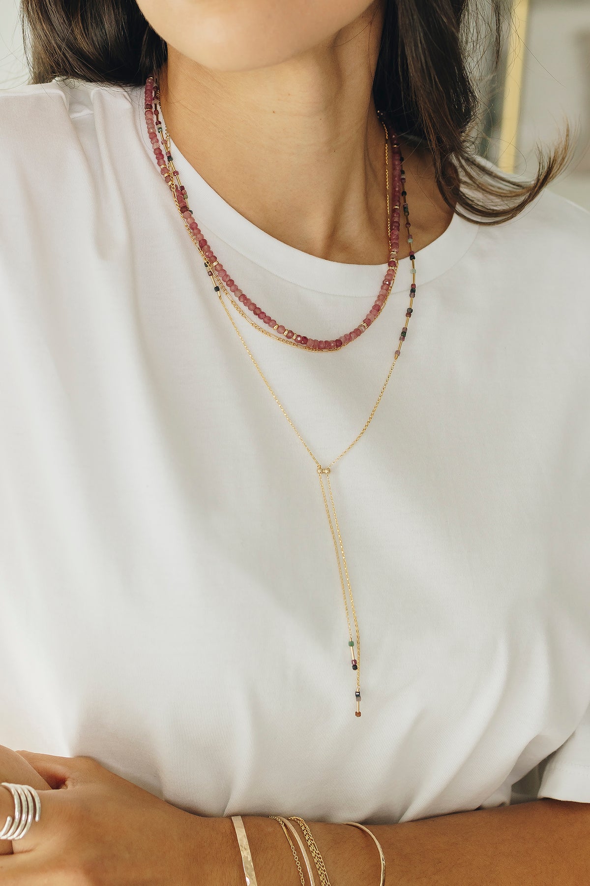 Tourmaline Lariat Necklace