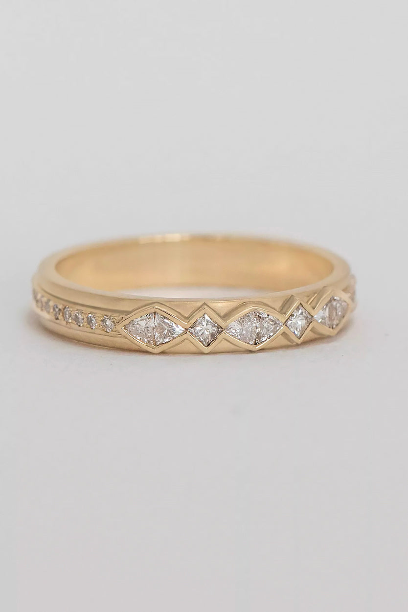 Trillion diamonds Band Ring