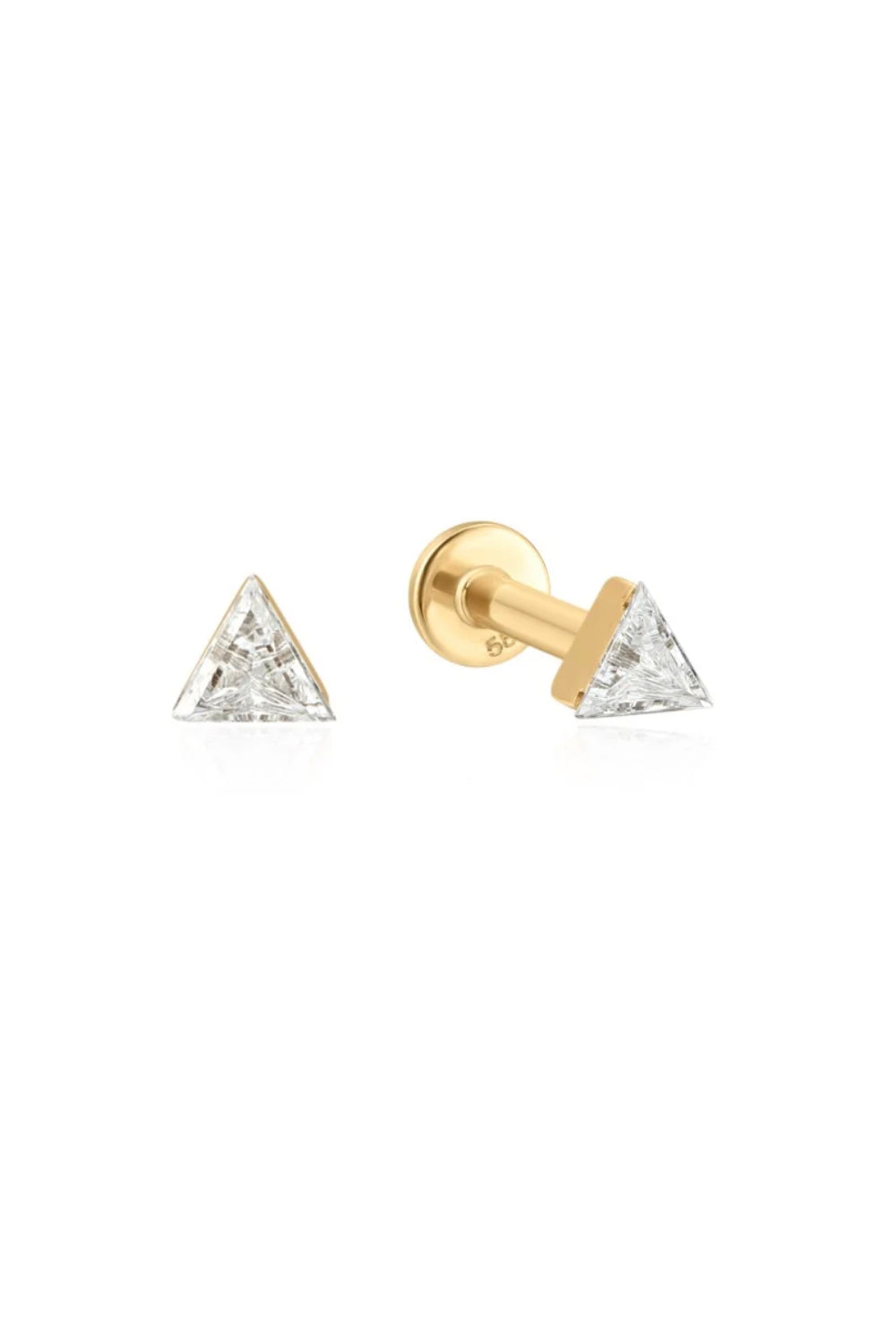 Trillion Lab-Grown Diamond Flat Back Stud