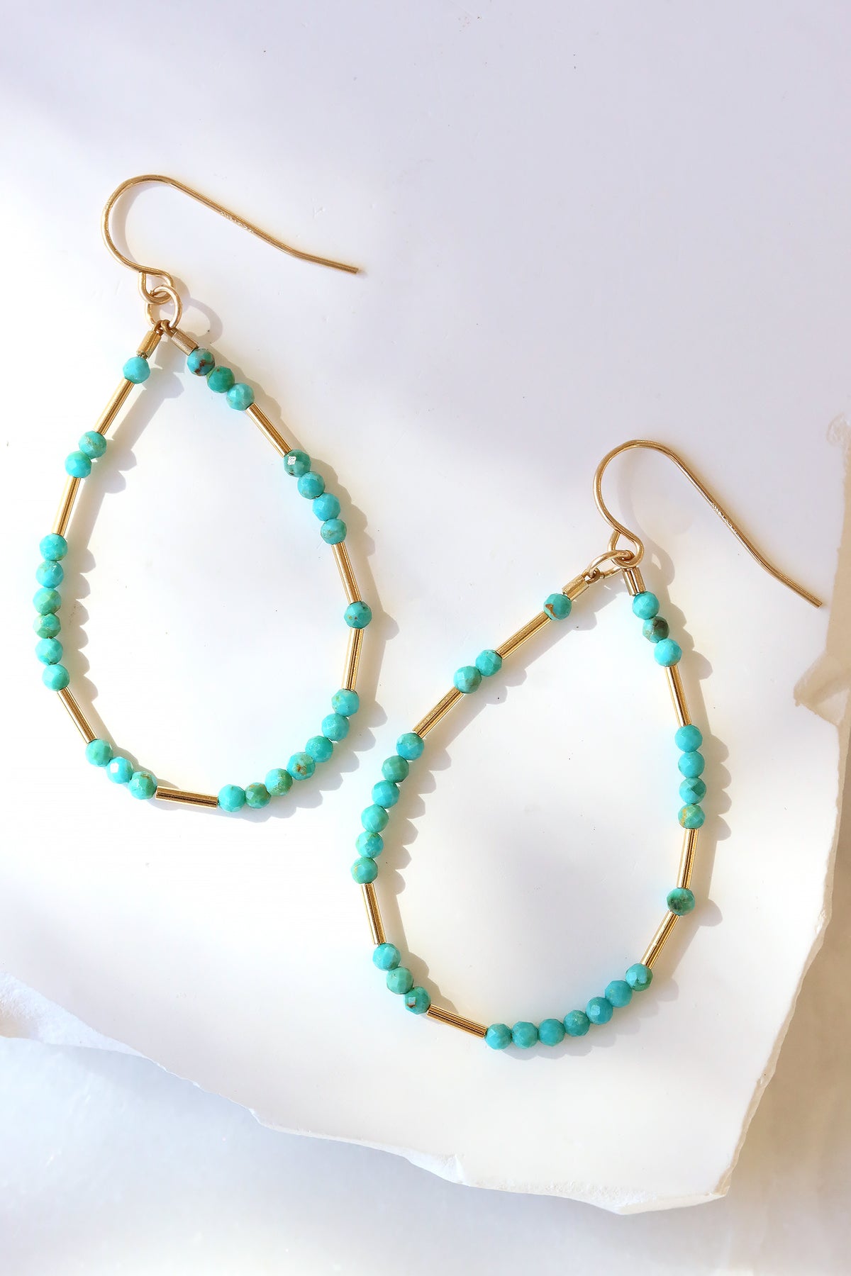 Turquoise Liquid Gold Hoops