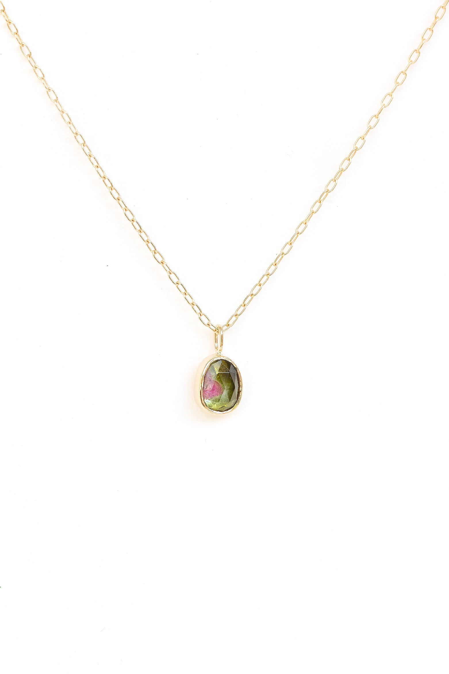 Celine Daoust tourmaline Faye chain necklace in solid 14k yellow gold