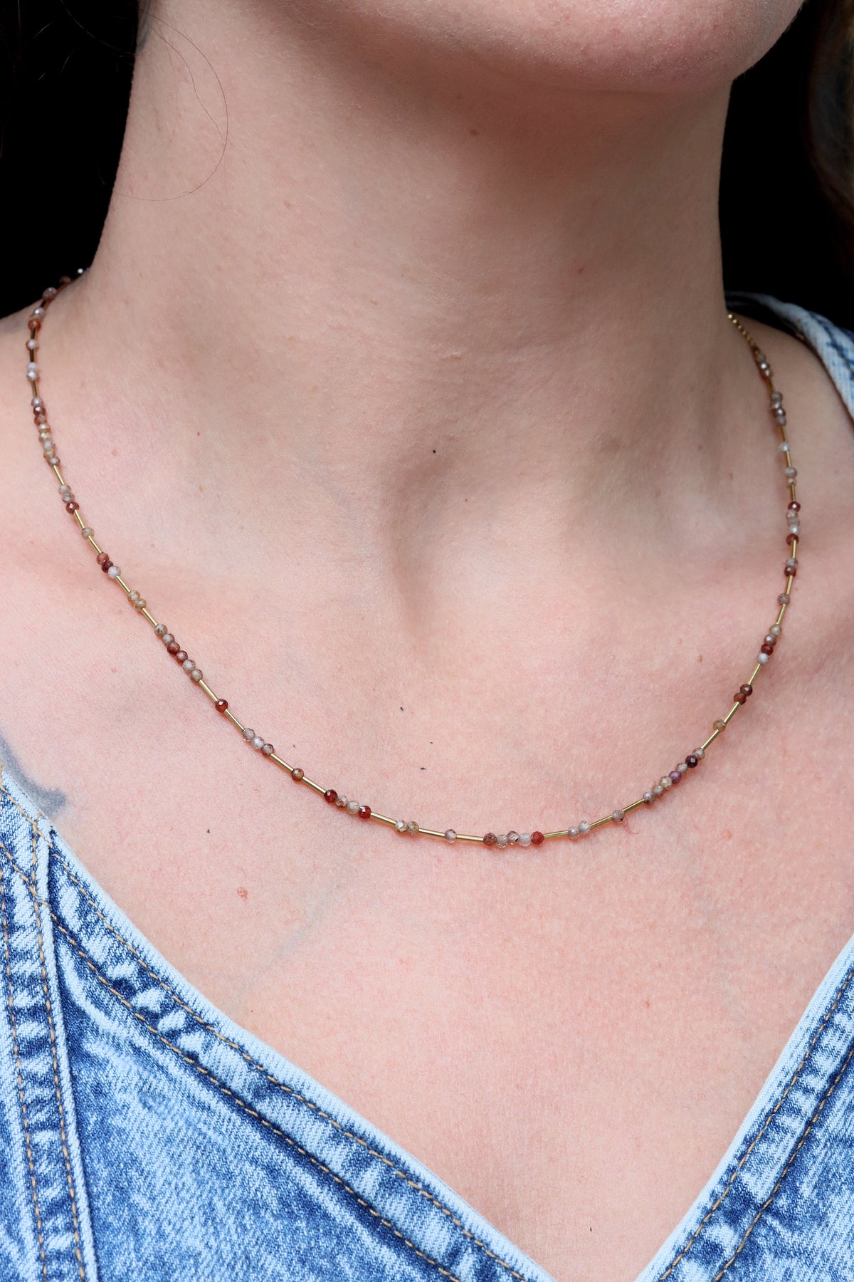 Chocolate Zircon Lariat Necklace