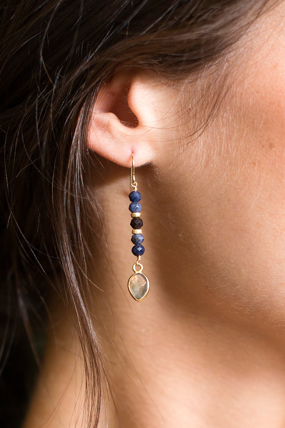 Sapphire and Labradorite Earrings
