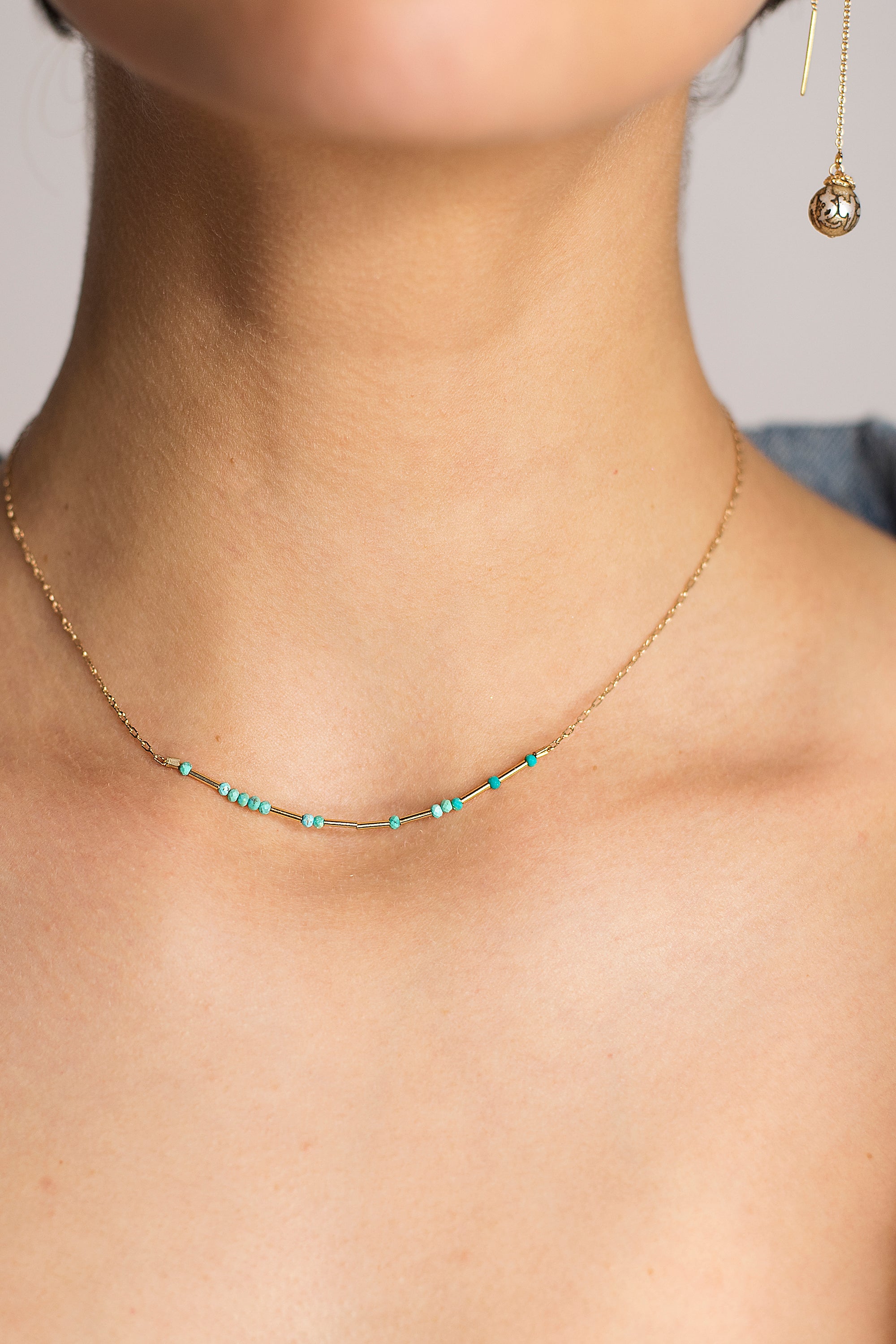 Turquoise Liquid Bar Necklace