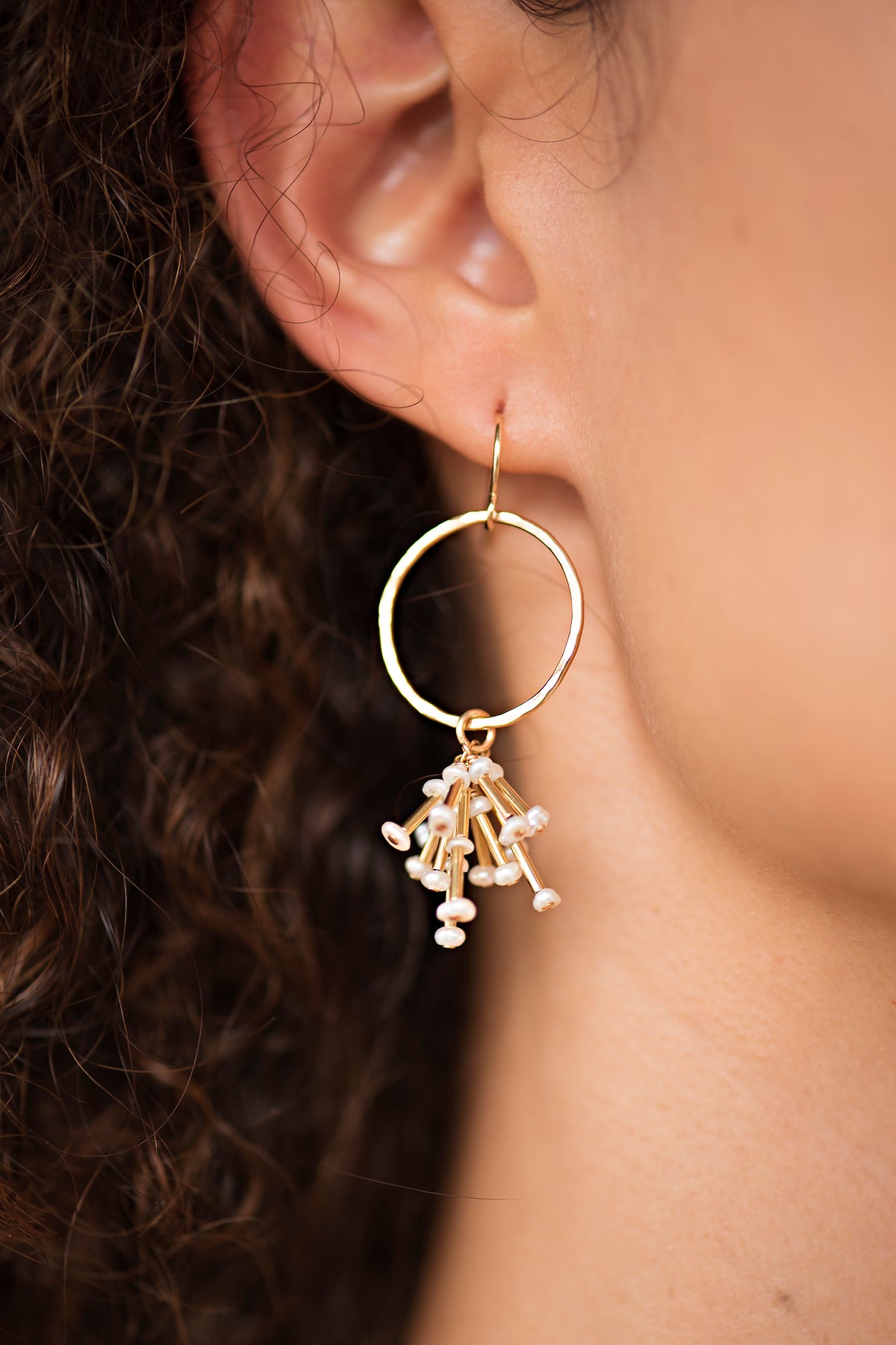 Pearl Starburst and Gold Earrings