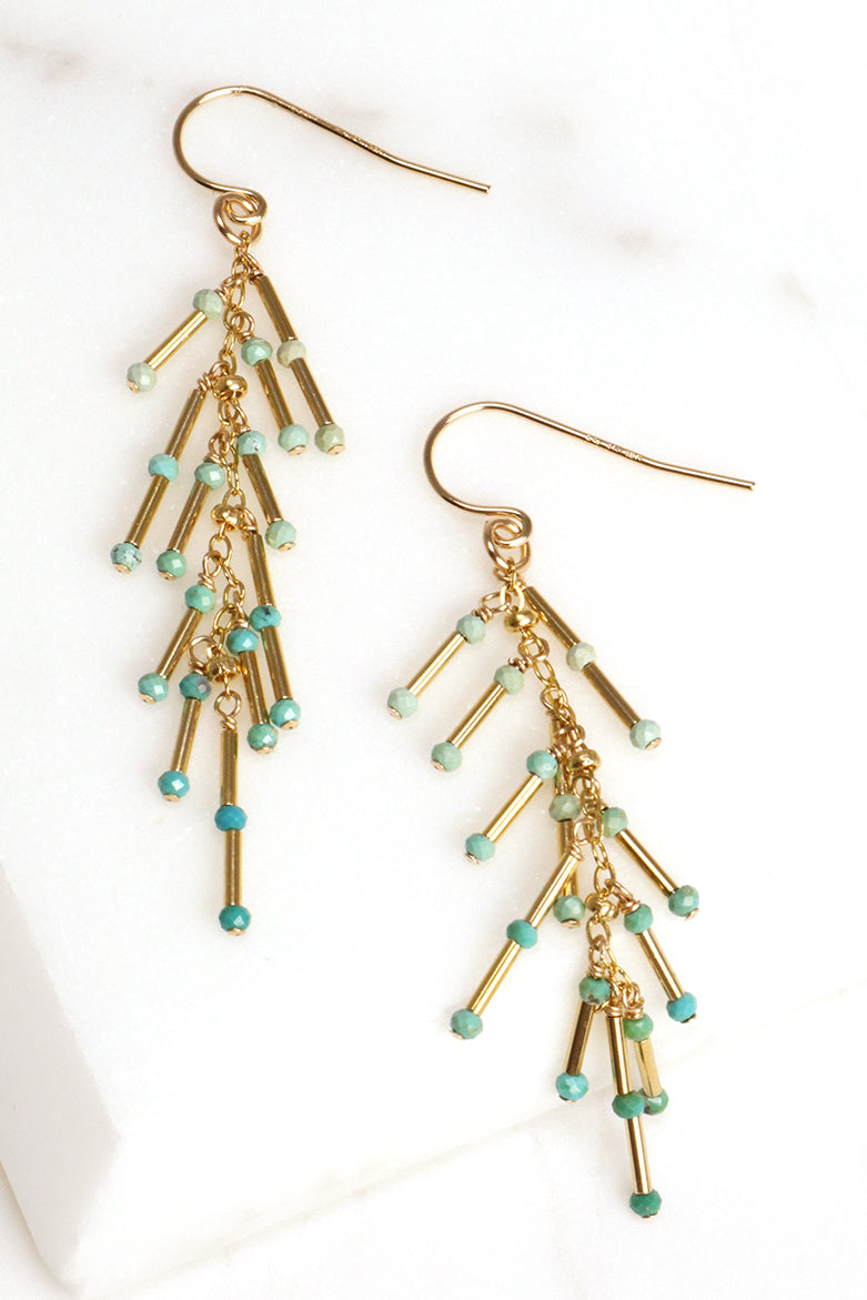 Turquoise Foxtail Earrings