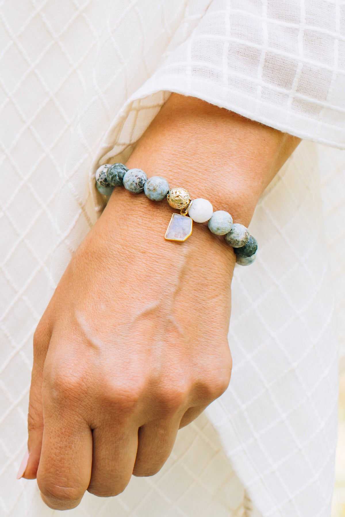 Larimar and Moonstone Andante Bracelet